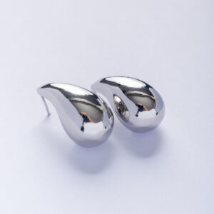 Aretes Gotas Huecas Silver Medianas